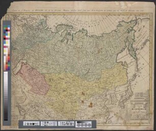 Charte das Russische Reich und die von den Tatarn bewohnte Länder in Europa und Asia enthaltend : Mit Röm. Kayserl. allg. Freyheit = Carte de l'Empire de Russie et de la Grande Tartarie