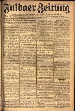Ausgabe vom Freitag, den 10. September 1926.