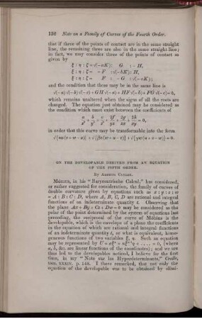 On the developable derived from an equation of the fifth order.