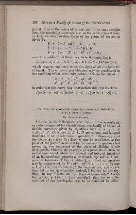 On the developable derived from an equation of the fifth order.