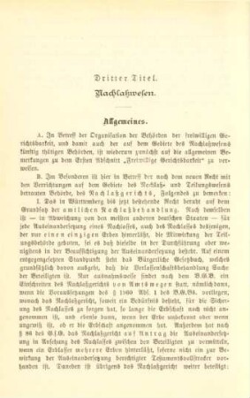 Dritter Titel. Nachlaßwesen