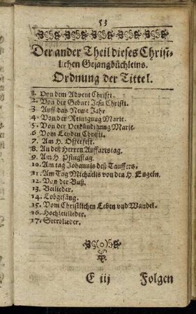 Ordnung der Tittel.