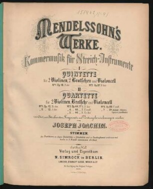 2, No. 5: Op. 44, No. 3, Es-Dur : Kammermusik für Streich-Instrumente