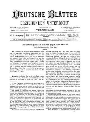 Die Gerechtigkeit des Lehrers gegen seine Schüler : (Schluss)