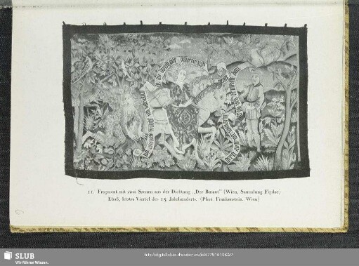 Fragment mit zwei Szenen aus der Dichtung "Der Busant".