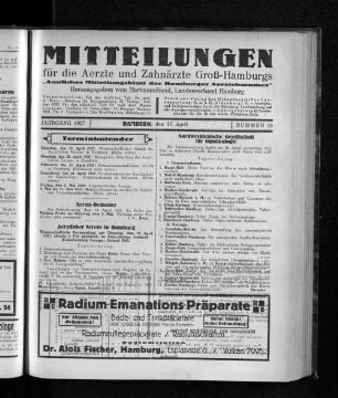 Jahrgang 1927, Hamburg, den 17. April, Nummer 16