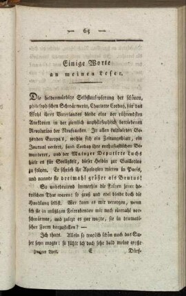 Einige Worte an meinen Leser.