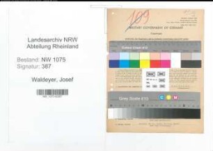 Entnazifizierung Josef Waldeyer , geb. 18.09.1920 (Angestellter)