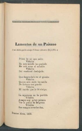 Lamentos de un Paisano