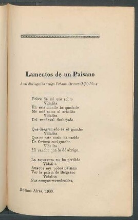 Lamentos de un Paisano