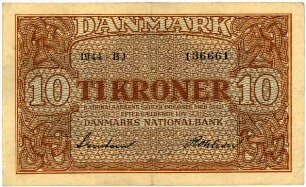 Geldschein, 10 Kroner, 1944