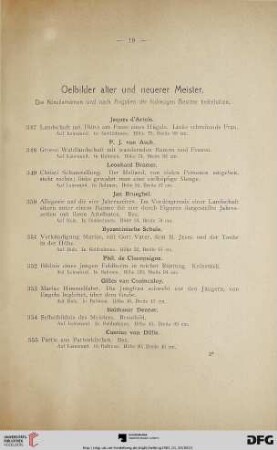 Ölbilder alter und neuerer Meister (Nr. 347-457)