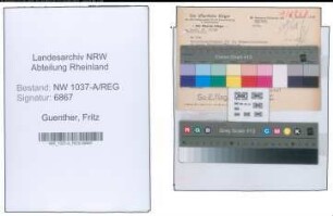 Entnazifizierung Fritz Guenther , geb. 11.02.1908 ()