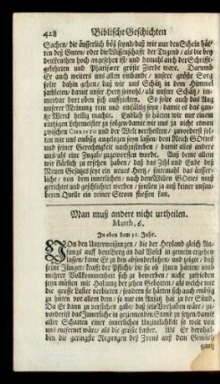 Man muß andere nicht urtheilen. Matth. 6.