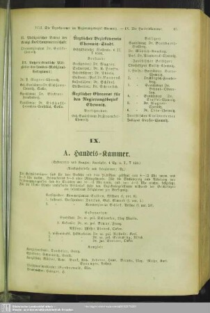 IX. Handelskammer, Gewerbekammer