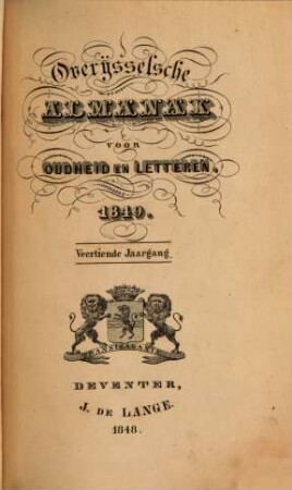 Overijsselsche almanak voor oudheid en letteren. 14, 14. 1849 (1848)