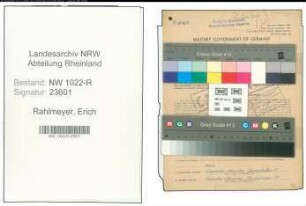 Entnazifizierung Erich Rahlmeyer , geb. 13.10.1895 (Bahnbeamter)