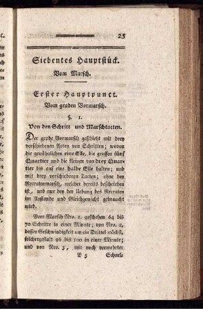 Siebentes Hauptstück. Vom Marsch