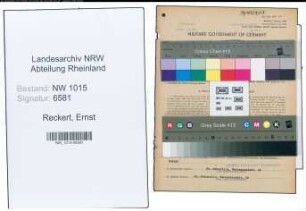 Entnazifizierung Ernst Reckert , geb. 24.01.1909 (Haendler)