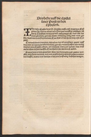 Vorrhede auff die Epistel sanct Pauli zu den Ephesern.