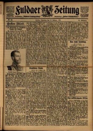 Erste Ausgabe vom Samstag, den 18. Februar 1905.