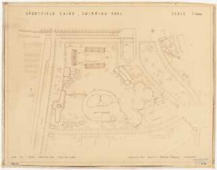 Sportfield Kairo Swimming Pool: Swimming Pool, Dressing Rooms, Lageplan 1:1000, (von Inv.nr. 39475)