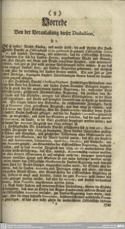Vorrede, Von der Veranlaßung dieser Deduction
