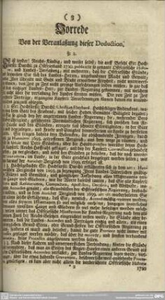 Vorrede, Von der Veranlaßung dieser Deduction