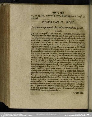 Observatio XLVI. Procurator quomodo Mandato renunciare potest