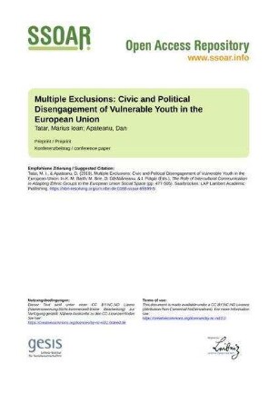 Multiple Exclusions: Civic and Political Disengagement of Vulnerable Youth in the European Union