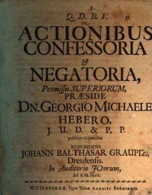 De actionibus confessoria et negatoria