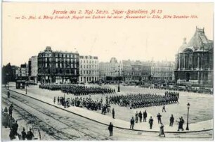 Lille. 2. K.S. Jäg.-Bat. No. 13 - Parade in Lille Dezember 1914
