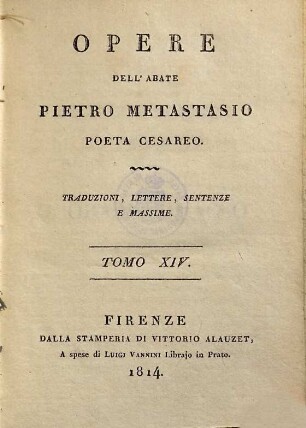 Opere : conforme l'ed, di Lucca del 1781, 14. Traduzioni, lettere, sentenze e massime