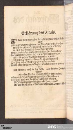 Erklärung des Tituls.