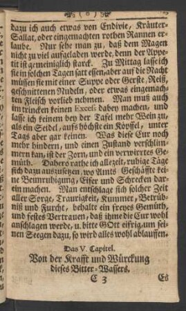 Das V. Capitel. Von der Krafft und Würckung dieses Bitter-Wassers