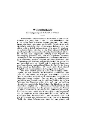 Willensfreiheit?