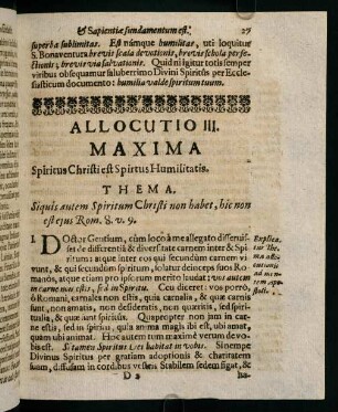 27-33, Allocutio III. Maxima. Spiritus Christi est Spirtus Humilitatis