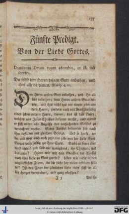 Fünfte Predigt. Von der Liebe Gottes.