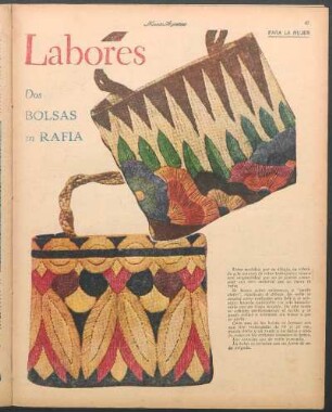 Labores [Fotografías] : Dos bolsas en rafia