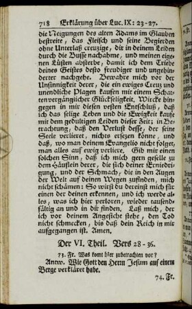 Der VI. Theil. Vers 28-36.