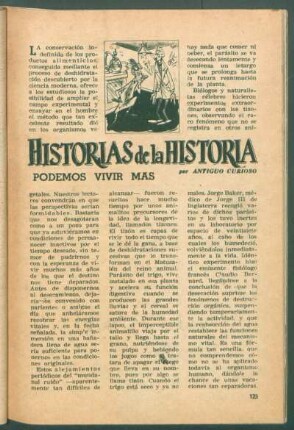 Podemos vivir mas : Historias de la historia