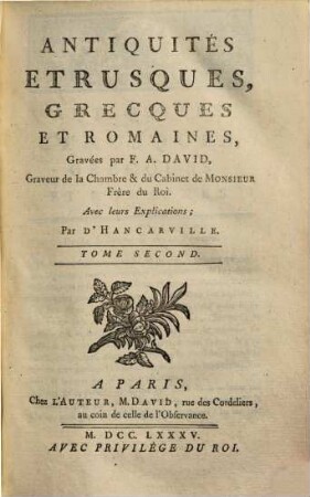 Antiquités etrusques, Grecques et Romaines, 2