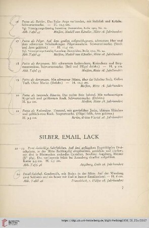 Silber, Email, Lack (Nr. 22-26)