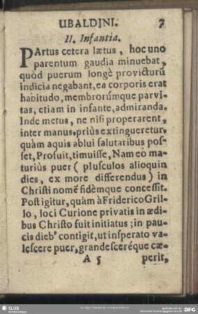 II. Infantia
