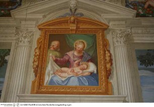 Freskendekoration mit mythologischem Zyklus, Freskendekoration mit verschiedenen Künsten, Heilige Familie
