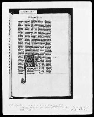 Ezechiel et Daniel cum glossa ordinaria — Initiale A(nno tertio), Folio 193recto