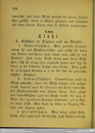 XIII. Klöße