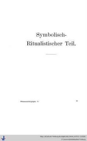 Symbolisch-Ritualistischer Teil