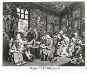 Heirat nach der Mode : William Hogarth (1697-1764). Heirat nach der Mode. Kupferstich; 39,2 x 47,7 cm, 1745