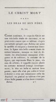 Le Christ mort dans les bras de son père (No. 516)
